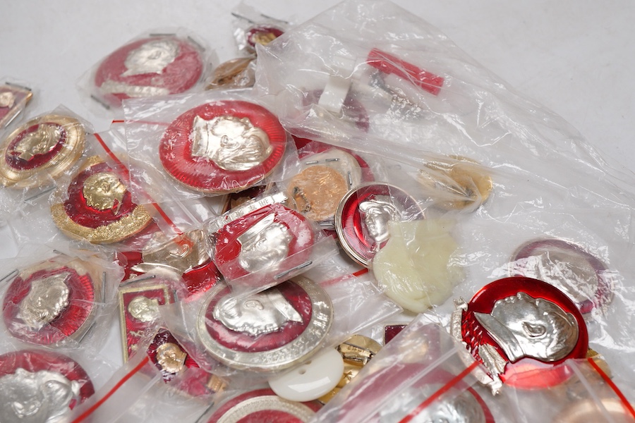 A collection of Chinese Mao Dse Dong badges